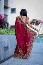 Silken Touch (Maroon, Butter Crepe Silk)