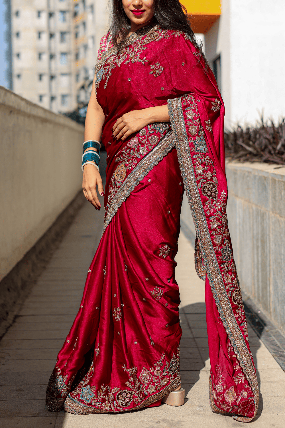 Silken Touch (Maroon, Butter Crepe Silk)