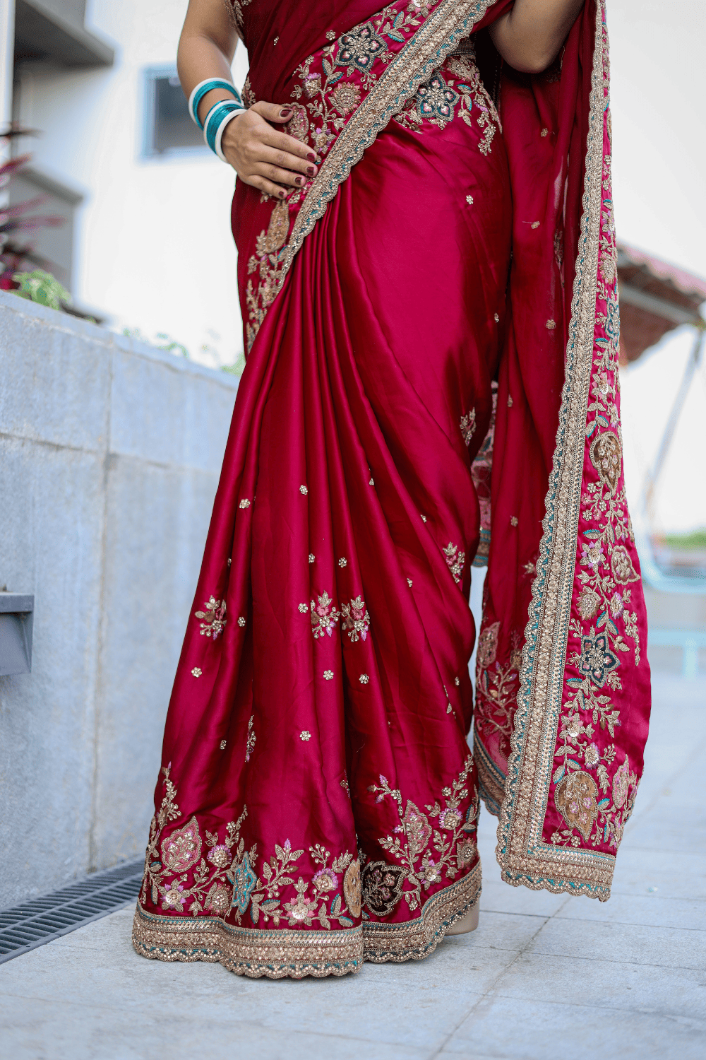Silken Touch (Maroon, Butter Crepe Silk)