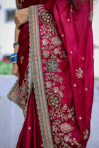 Silken Touch (Maroon, Butter Crepe Silk)